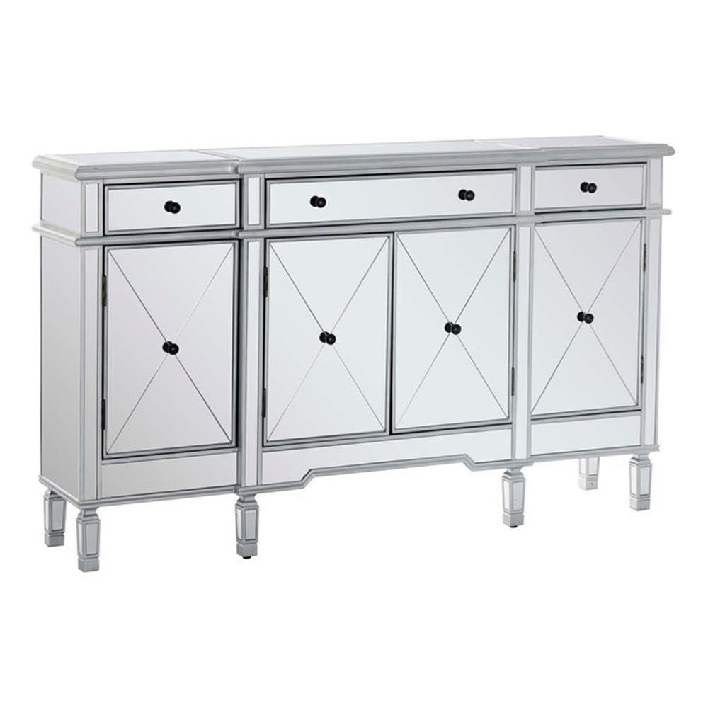 Powell Company Mirrored 4-Door 3-Drawer Console