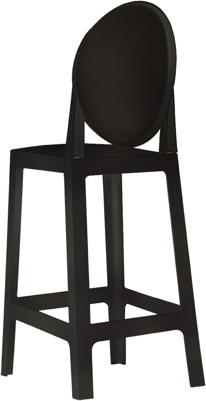 2xhome Modern Contemporary Dining Barstool 30" Seat Height Plastic Armless Trasnparent Stool with Legrest, Smoke