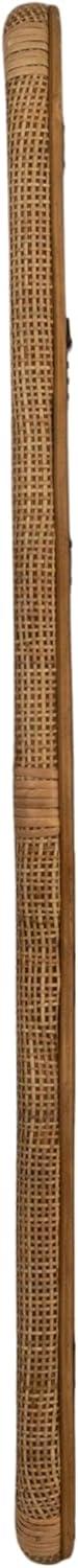 Storied Home Wavy Rectangle Handwoven Rattan Cane Wall Mirror, Natural