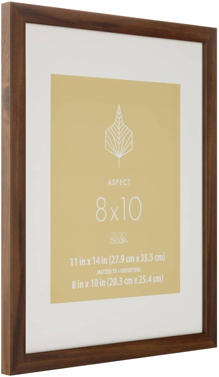 Rustic Brown Metal Poster Frame with White Mat