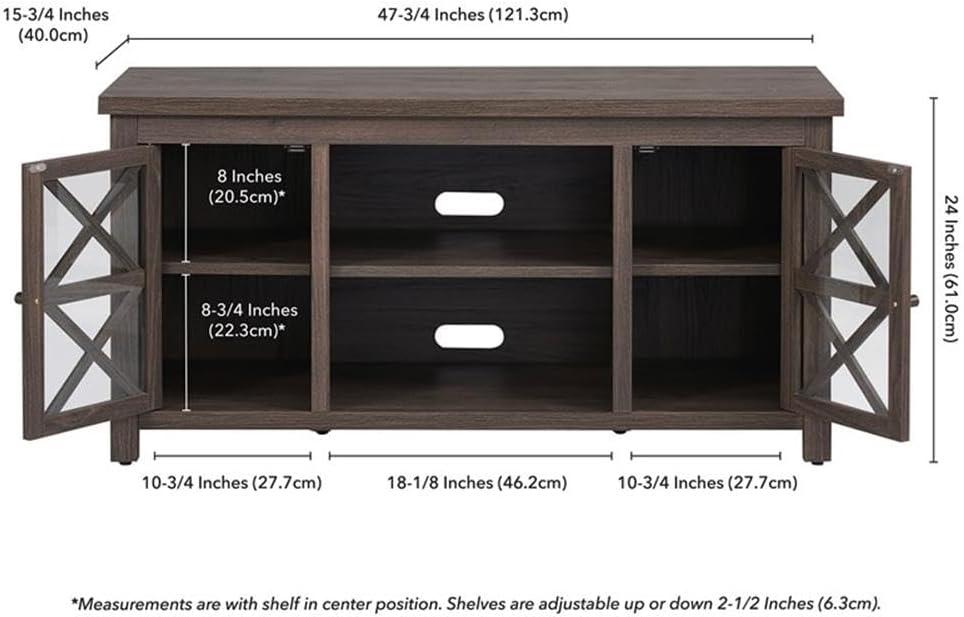 Evelyn&Zoe Colton Rectangular TV Stand for TV's up to 55", Alder Brown