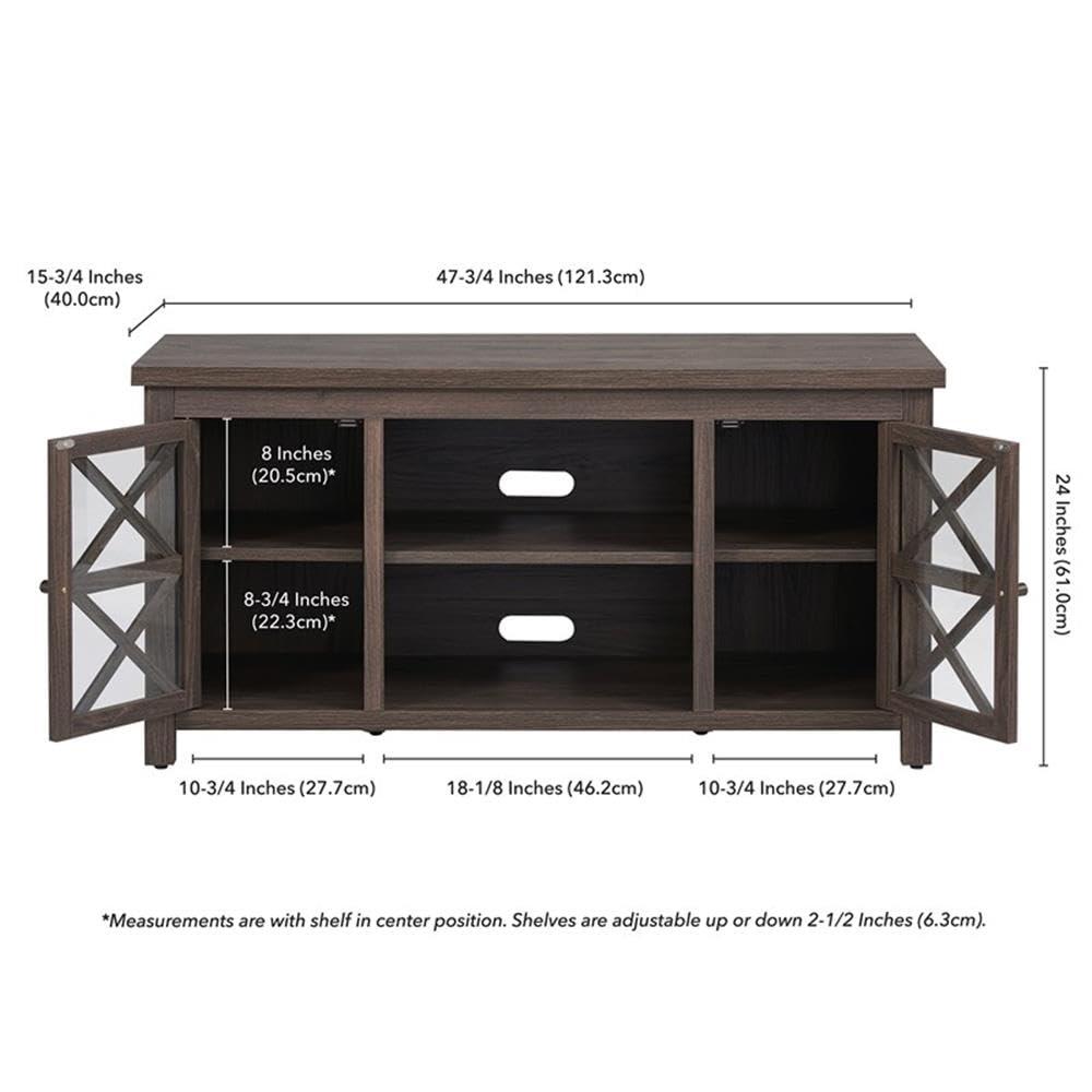 Evelyn&Zoe Colton Rectangular TV Stand for TV's up to 55", Alder Brown
