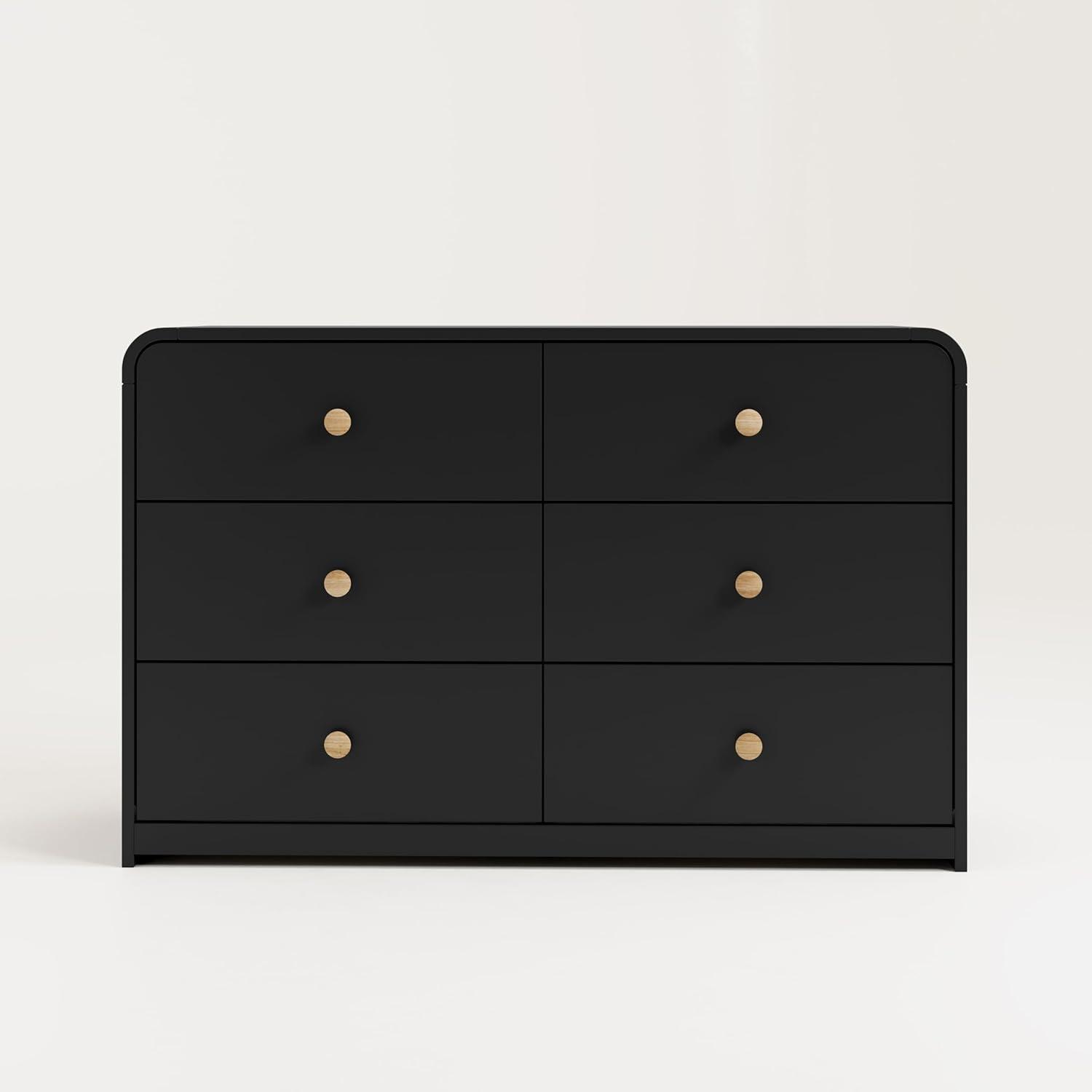 Storkcraft Santos 6-Drawer Dresser (Black with Natural)