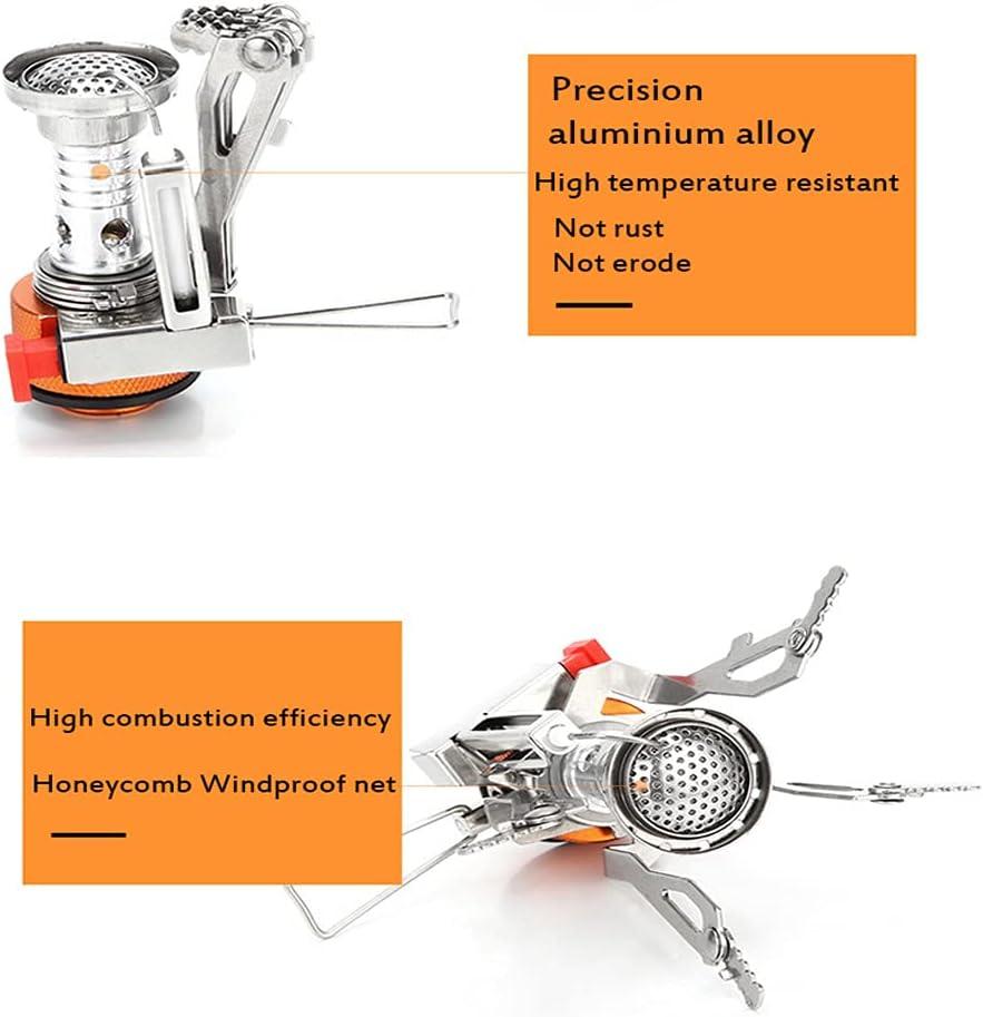 Compact Orange Aluminum Alloy Camping Stove with Piezo Ignition