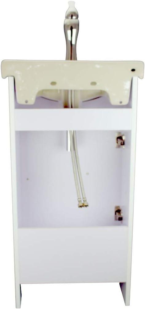 The Renovators Supply Inc. 13.5'' White U-Shaped Bathroom Sink with Faucet and Overflow