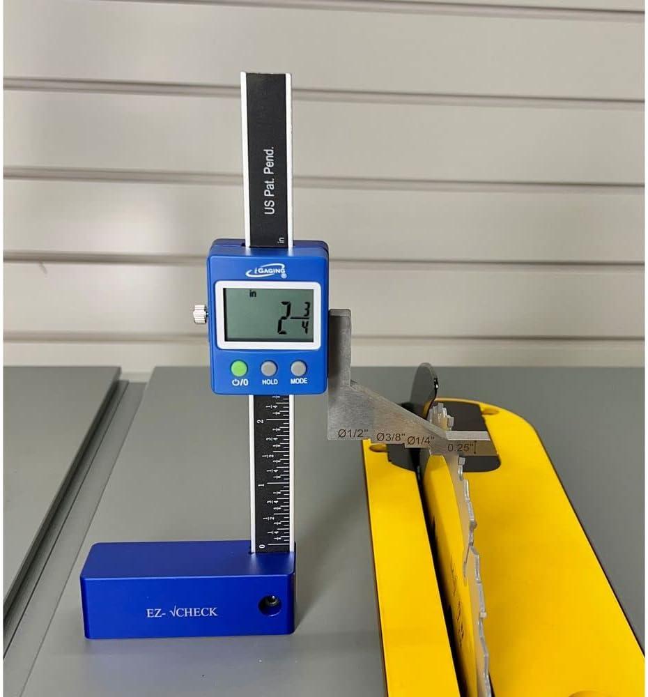 iGaging Digital 5" Height Gauge EZ-Check for Woodwork Router and Table Saw Adjustment