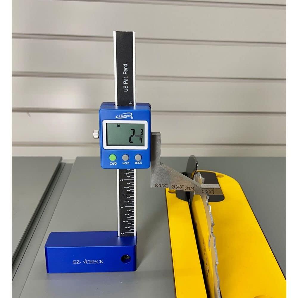 iGaging Digital 5" Height Gauge EZ-Check for Woodwork Router and Table Saw Adjustment