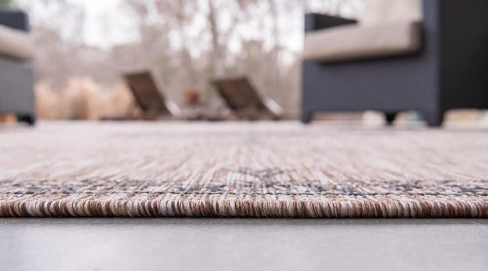 Unique Loom 9' 0 x 12' 2 Rectangle Indoor/Outdoor Traditional Beige Area Rug
