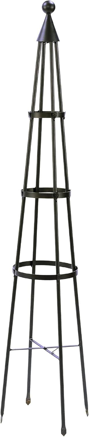 Conical Black Wrought Iron Garden Trellis, 61.5 Inches