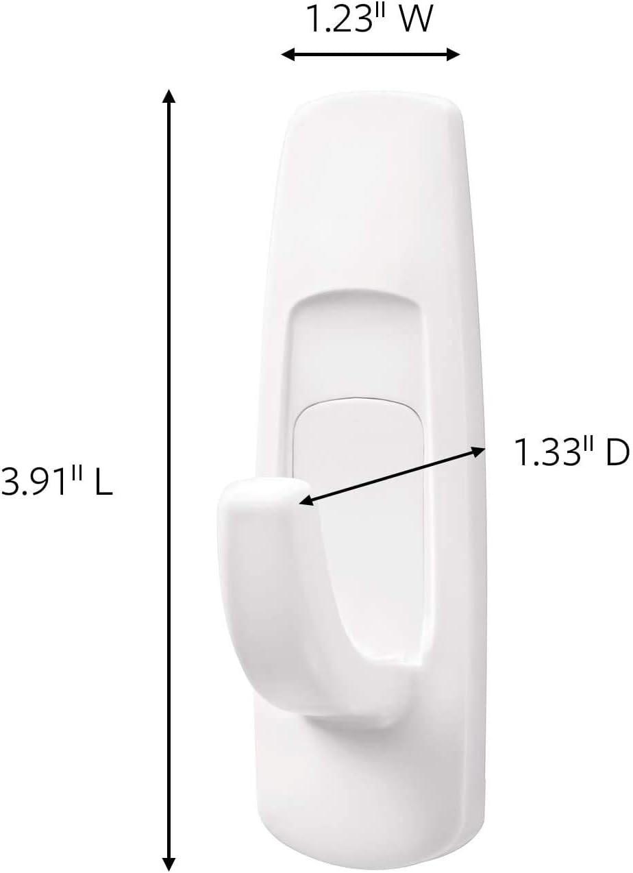 Command Large Utility Hook, White, Damage Free Decorating, 1 Hook and 2 Command Strips