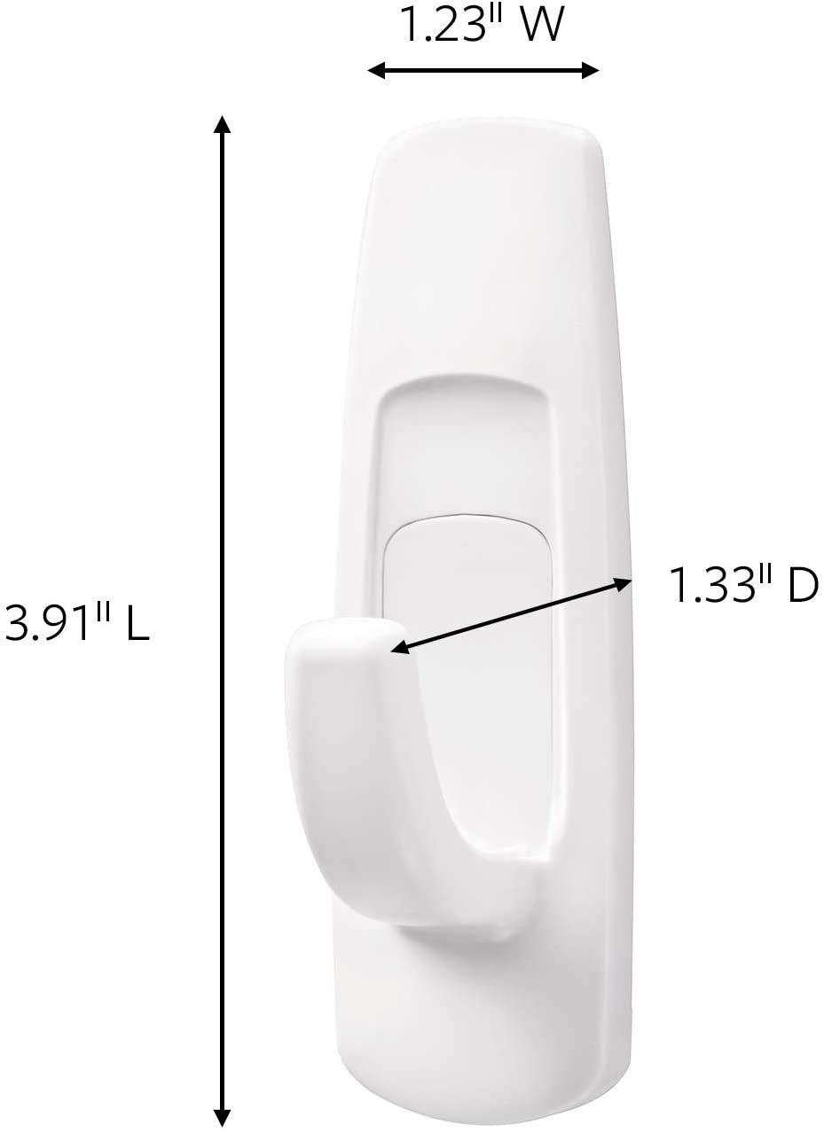 Command Large Utility Hook, White, Damage Free Decorating, 1 Hook and 2 Command Strips