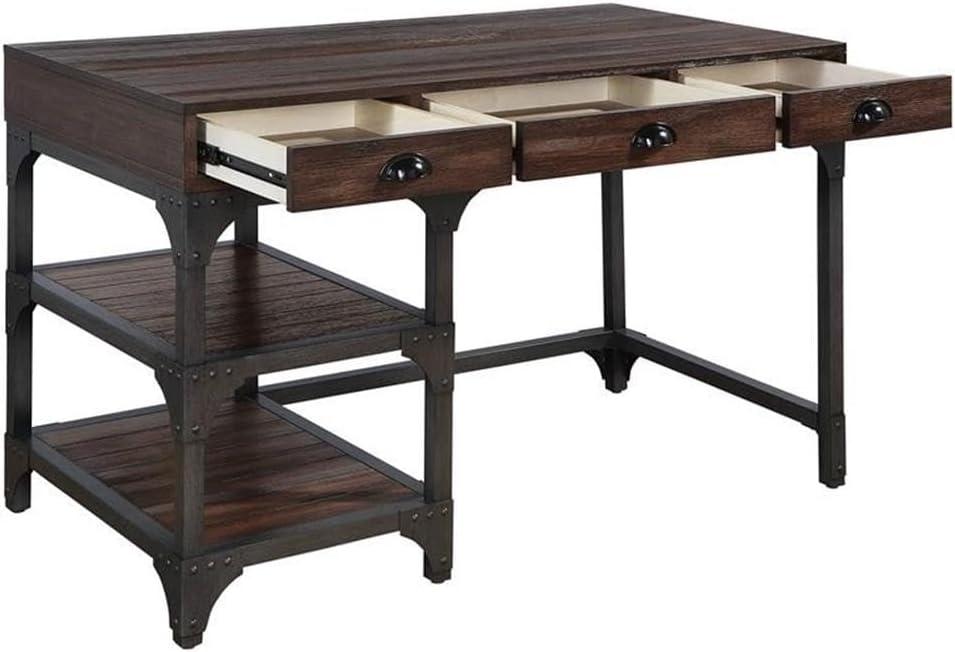 ACME Gorden Writing Desk in Espresso Oak and Antique Black