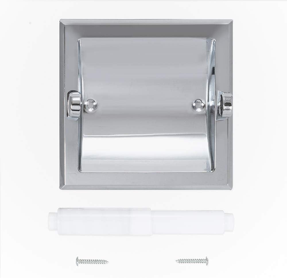 EZ-FLO 15209 Recessed Bathroom Toilet Paper Holder and Roller, Chrome C45