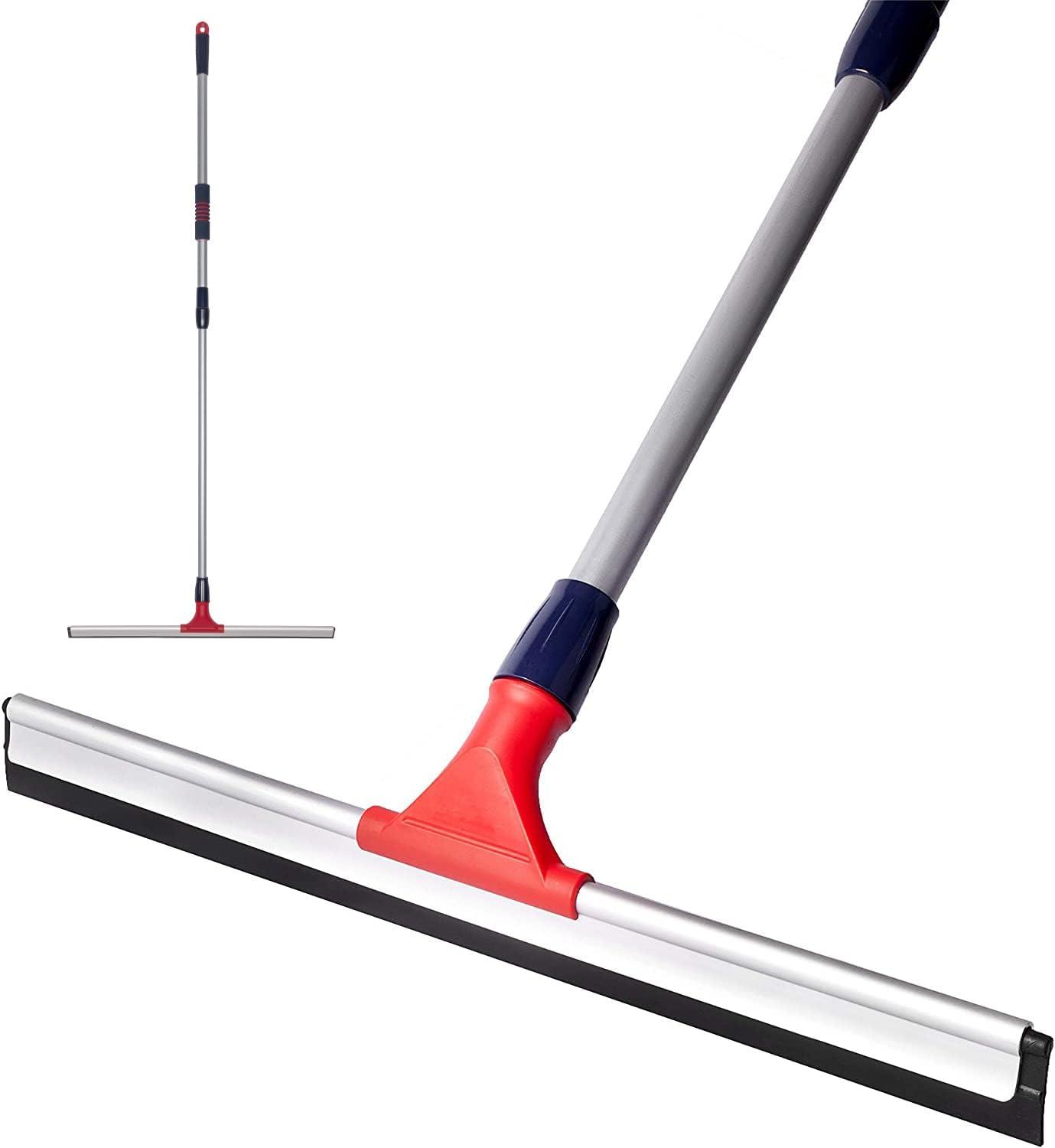 DSV Standard Professional Stainless Aluminum Floor Squeegee | 30” – 57” | Silicone Rubber Head 23.6”