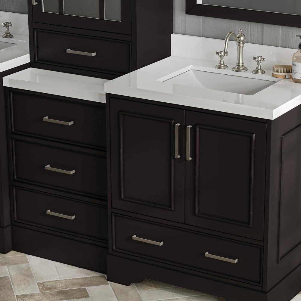 Ariel Stafford 85 in Double Sink Vanity Set in Espresso