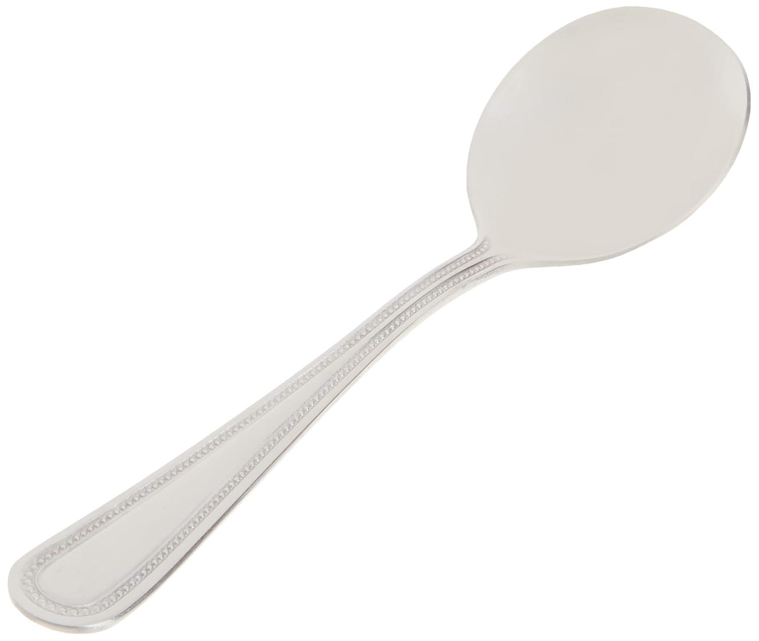 Winco Dots Stainless-Steel Bouillon Spoon, Heavyweight, 6.75" (12 Pack) (Set of 12)
