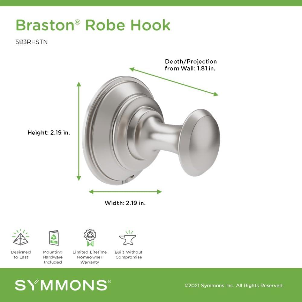 Braston Satin Nickel Wall Mounted Robe and Towel Hook