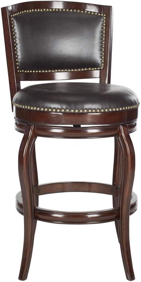 SAFAVIEH Pasquale Industrial Swivel Bar Stool with Footrest, Sierra/Brown