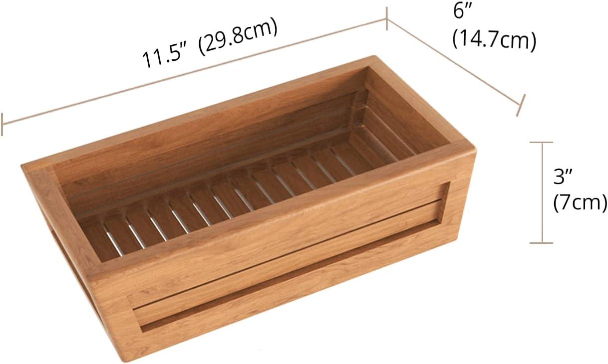 Teak Wood Bathroom Shower Amenities Tray