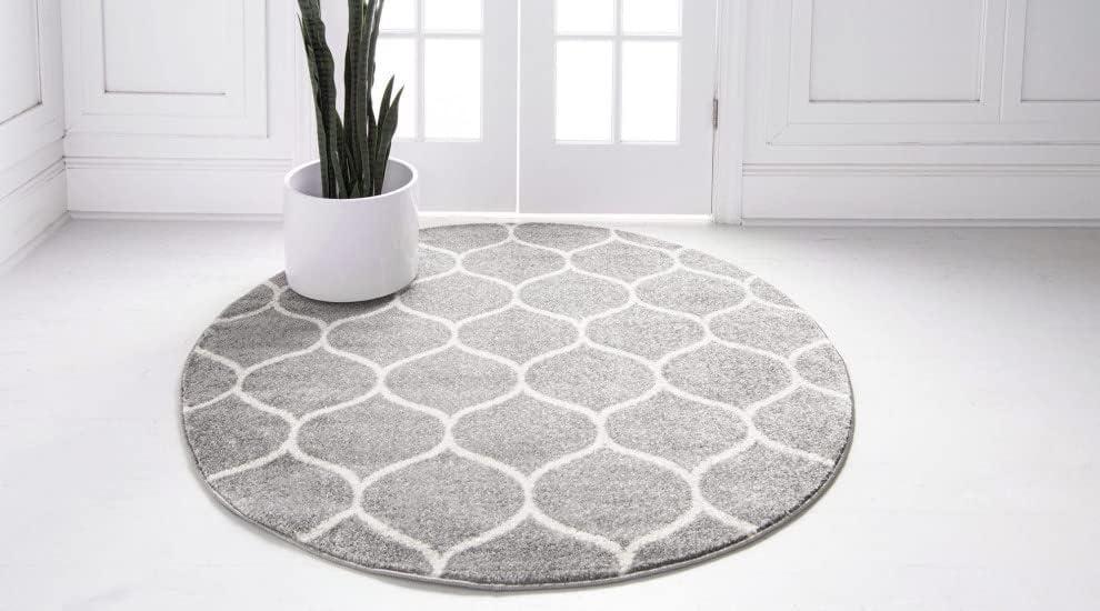 Unique Loom Trellis Frieze Rounded Area Rug