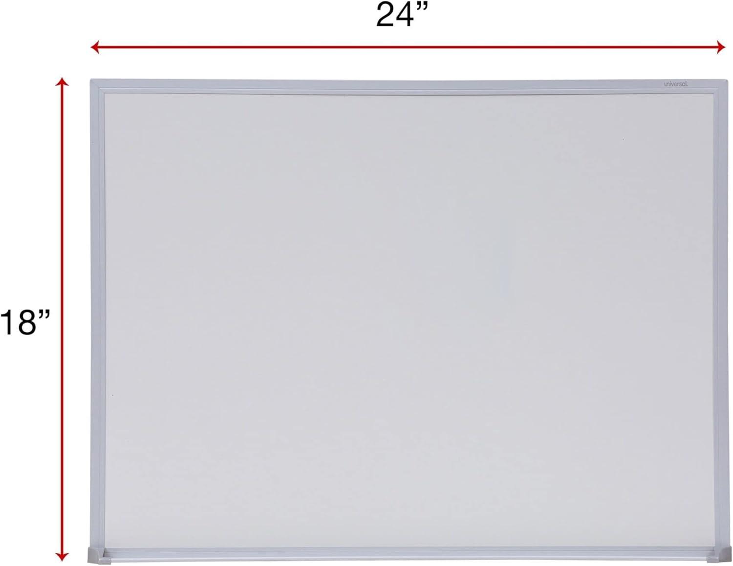 UNIVERSAL Dry-Erase Board Melamine 24 x 18 Satin-Finished Aluminum Frame 43622