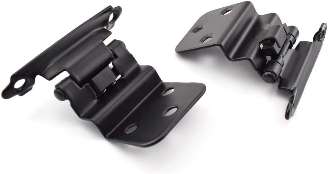 Matte Black Self-Closing Inset Cabinet Hinges with Screws