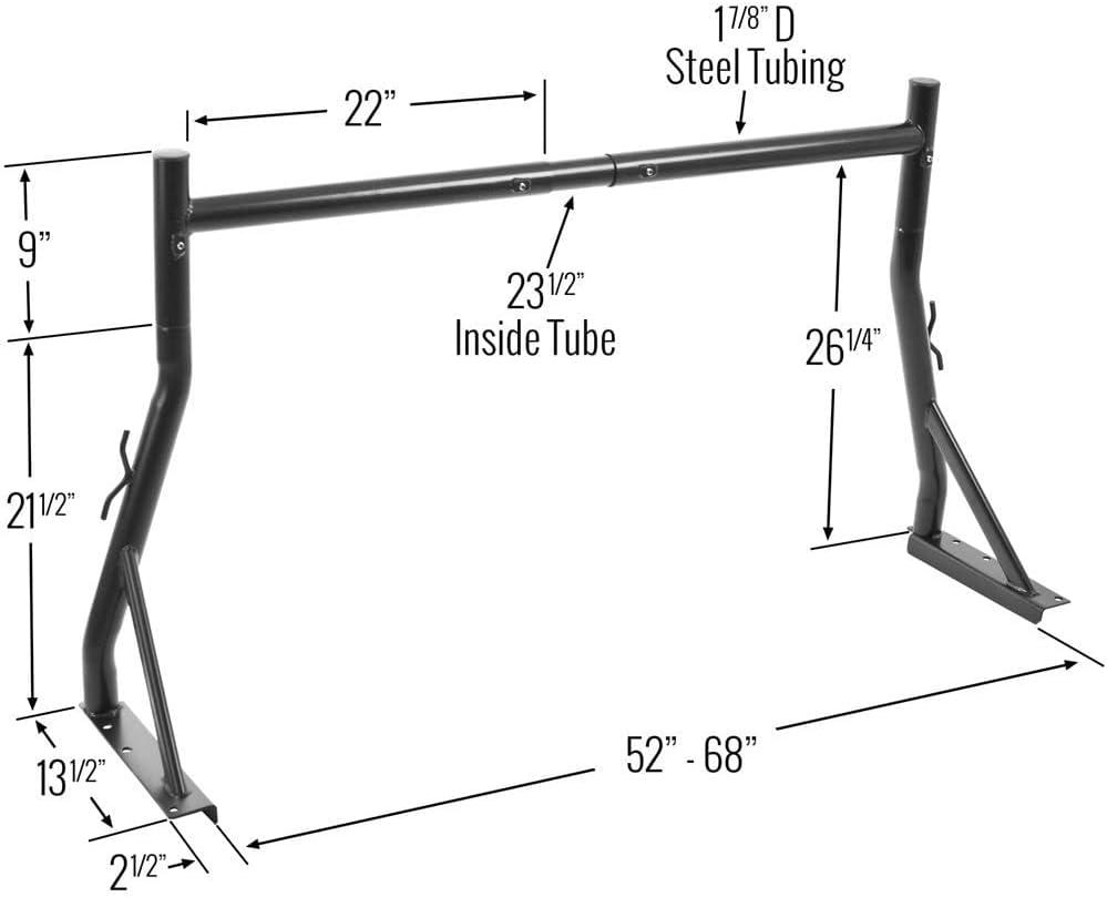 Adjustable Black Aluminum Pickup Truck Utility Rack with Headache Rack