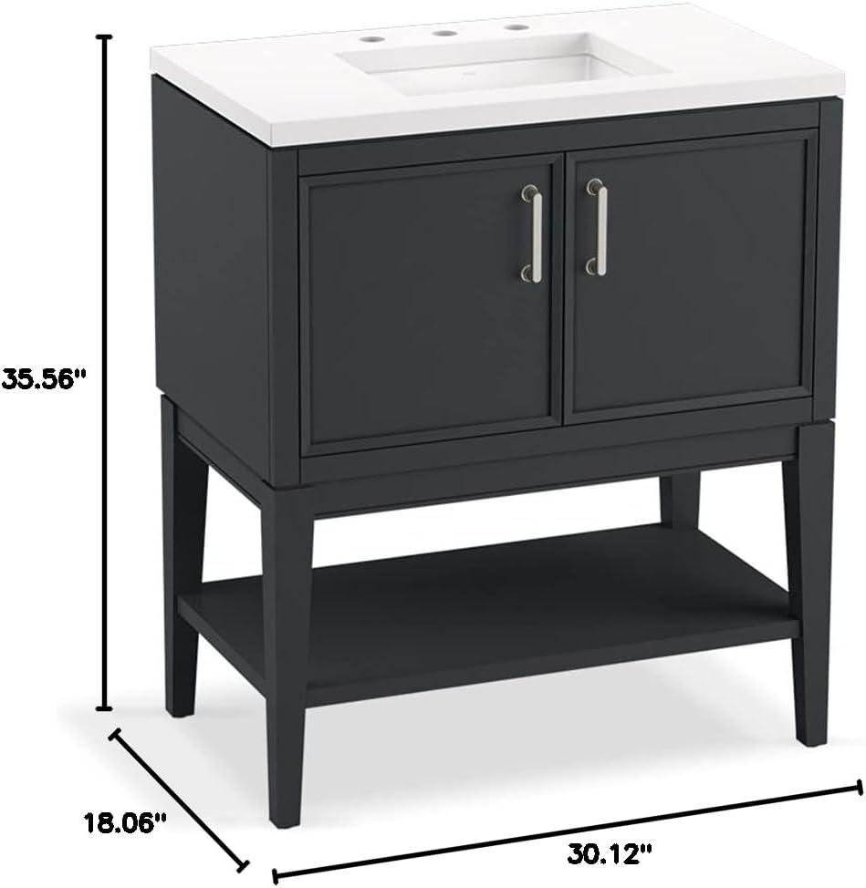 Winnow 30" Freestanding Single Bathroom Vanity Cabinet with Sink and Quartz Top