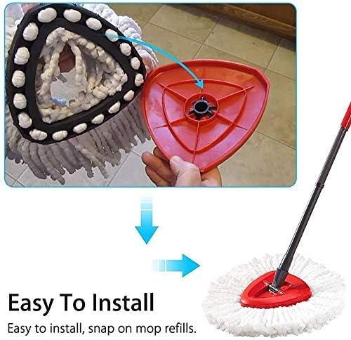 3 Pack Triangle Spin Mop Heads Replacements, Machine Washable Microfiber Spin Mop Refills for Floor Cleaning, Easy to Replace