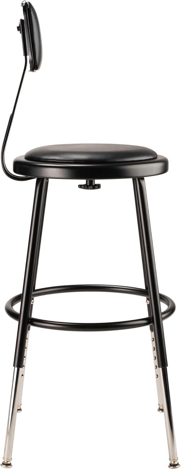 Backed Adjustable Height Ergonomic Industrial Stool with Footring