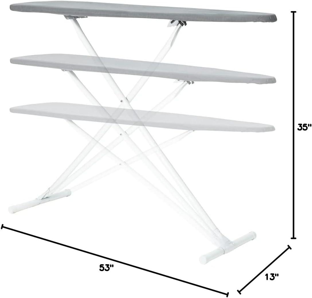 Full Size Grey Ironing Board with Steel T-Legs and Cover