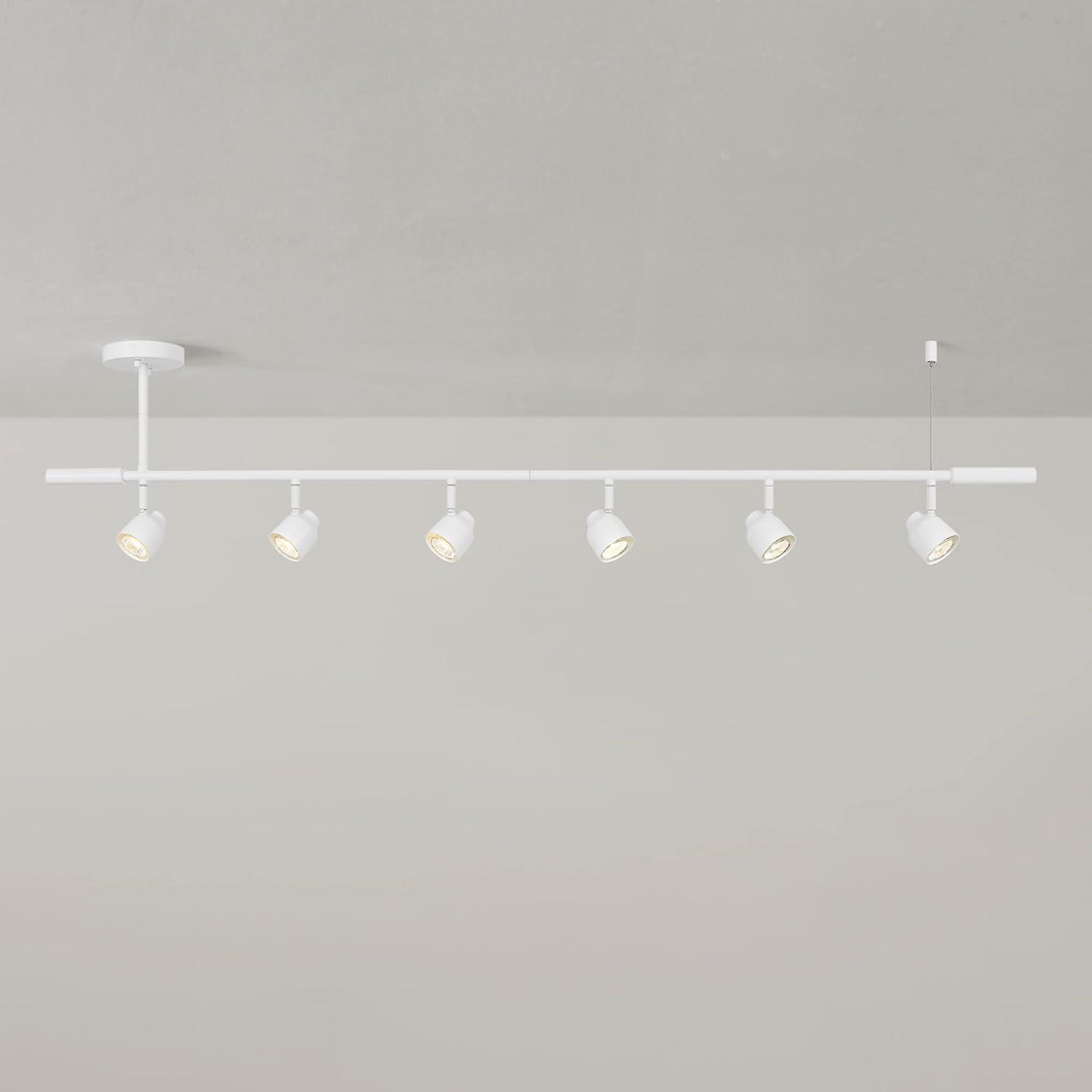 Matte White 6-Light Adjustable Ceiling Track Lighting