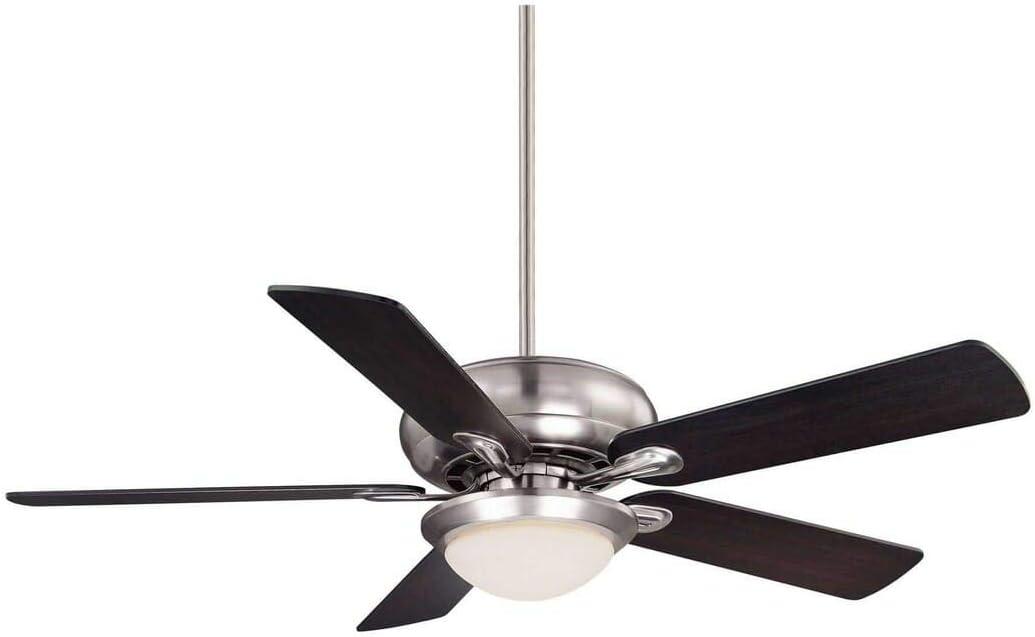 Satin Nickel 52" Ceiling Fan with Frosted Glass Light