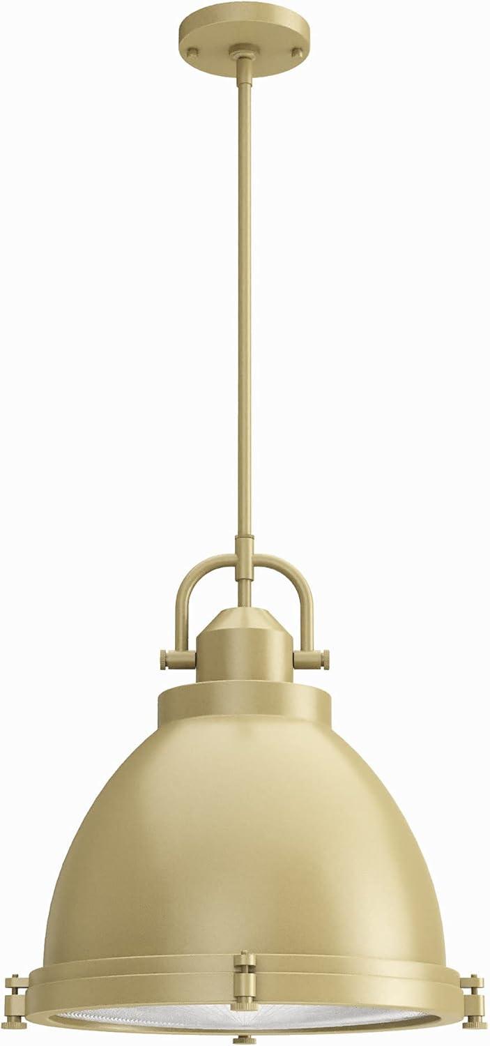 Brushed Nickel Glass Dome Pendant Light with LED