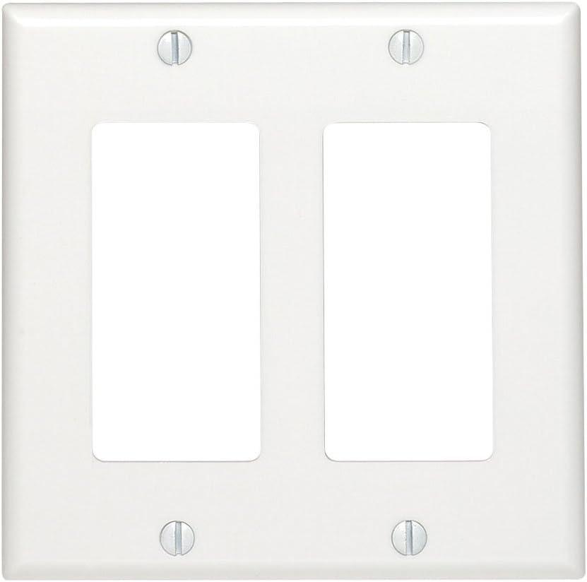 White Thermoset 2-Gang Decora Device Wallplate