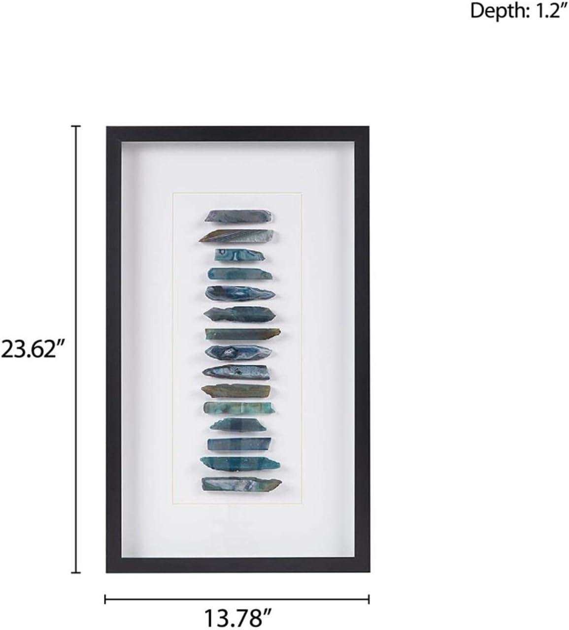 Martha Stewart Cerulean Stones Real Natural Agate Framed Shadowbox in Blue