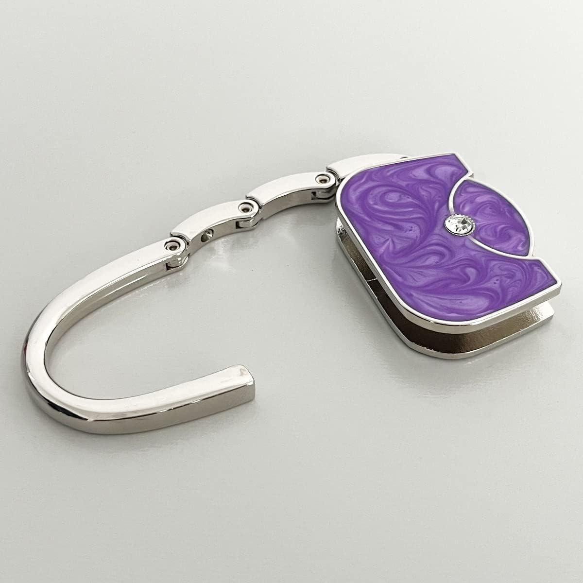 Purple and Silver Foldable Purse Hook Hanger