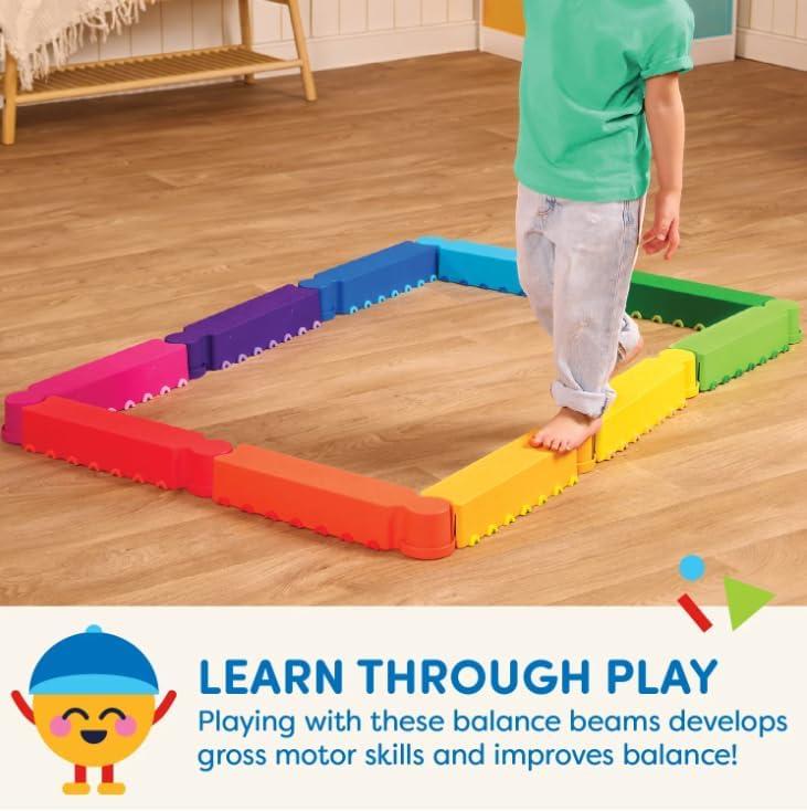 Battat Rainbow Ridge Balance Beams Active Playset with 10 Plastic Pcs, Toddler and Preschool Toys