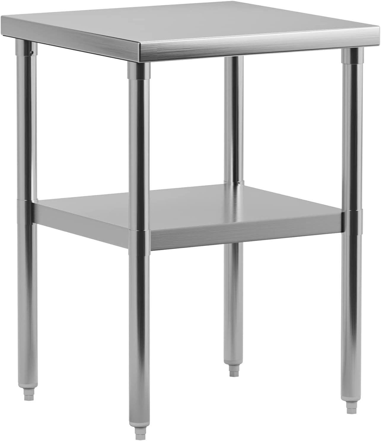 Sakiyr Stainless Steel Work Table, Heavy Duty Commercial Food Prep Table with Undershelf for Home Kitchen