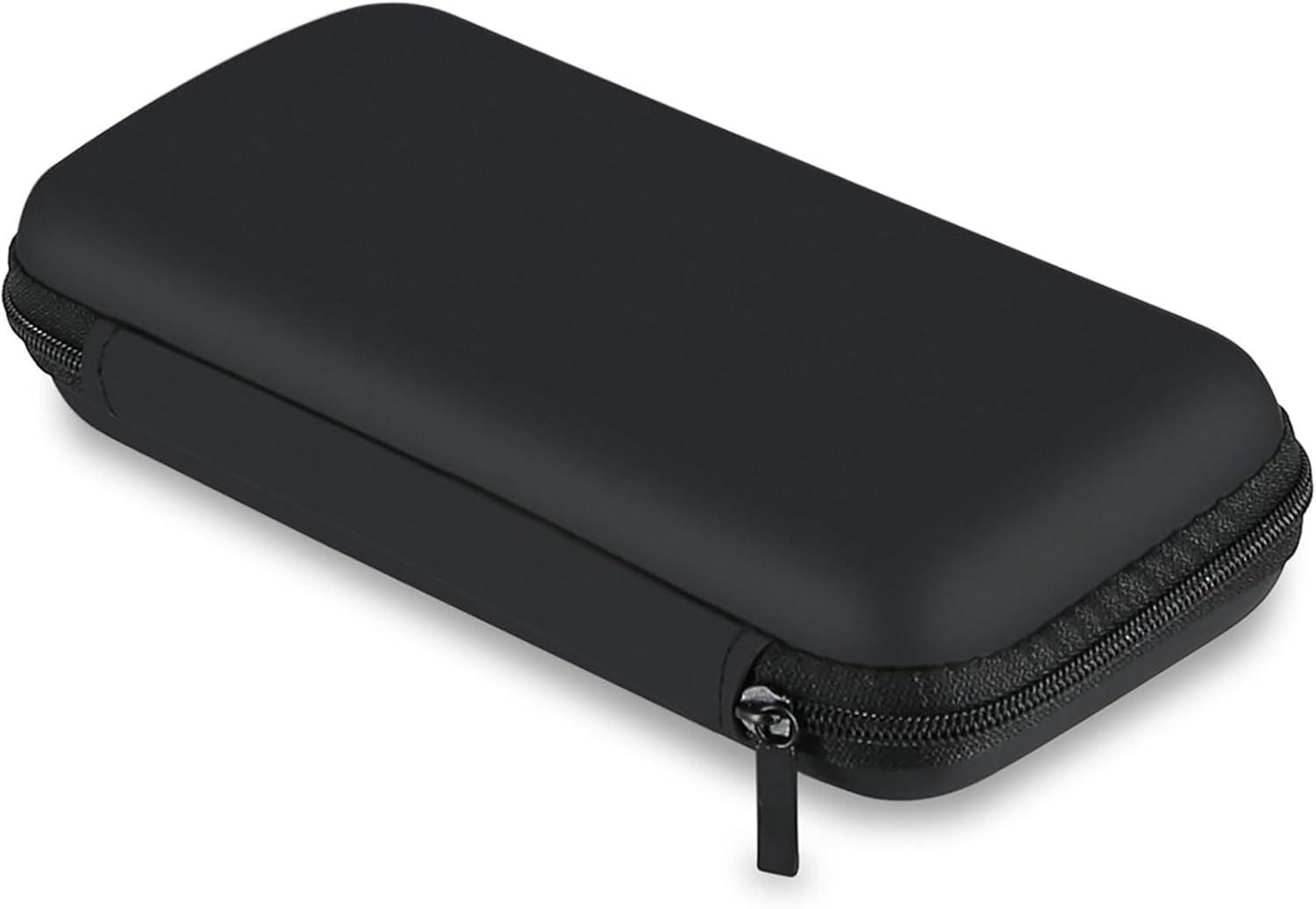 iMangoo Shockproof Travel Essentials Organizer Case, Small Accessories Hard Protective Pouch Electronics Purse for Women Men Zipper Tech Cord Cable Power Bank Charger 6.5x3.2x1 In (Black)