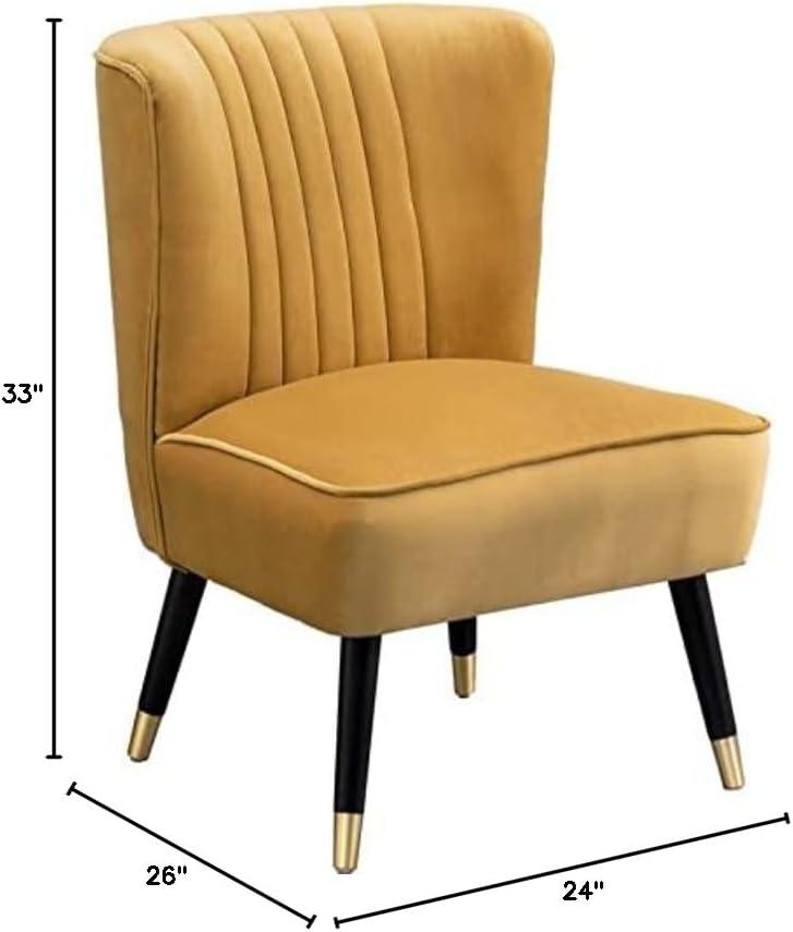 Roundhill Furniture Elon Contemporary Velvet Upholstered Accent Chair, Gold