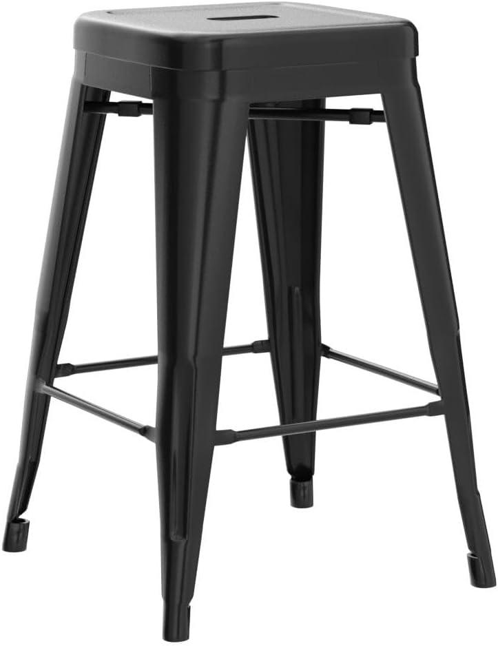 Williston Forge Kohki 24" Counter Stool Metal Bar Stools Counter Height Barstools Backless Indoor/Outdoor Bar Stools Kitchen Counter Stools Chairs(Set of 4)