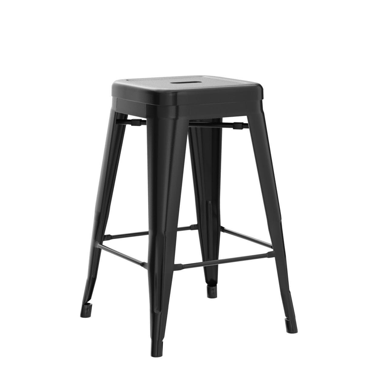 Williston Forge Kohki 24" Counter Stool Metal Bar Stools Counter Height Barstools Backless Indoor/Outdoor Bar Stools Kitchen Counter Stools Chairs(Set of 4)