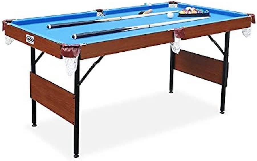 RACK Crux 55 in Folding Billiard/Pool Table (Blue 3-in-1 Multi Game)