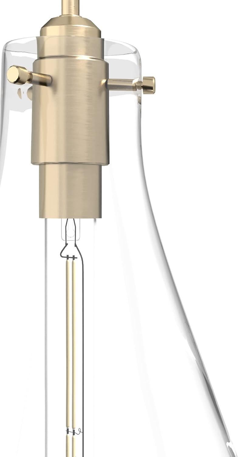Hunter - Lundin 1-light Alturas Gold, Medium Size Pendant Light, Dimmable, Formal Style, Teardrop Shaped, for Bedrooms, Kitchens, Dining, Living Rooms - 19564