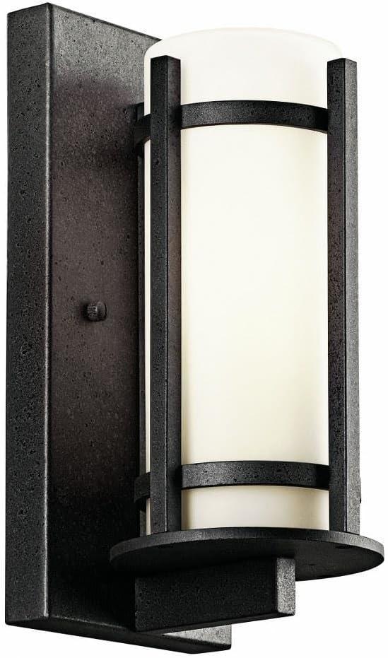 Outdoor Wall Light With Opal Etched Glass - Modern Design For Rustic, Country, And Lodge Décor