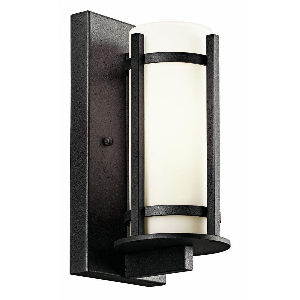 Hokku Designs Outdoor Wall Light With Opal Etched Glass - Modern Design For Rustic, Country, And Lodge Décor