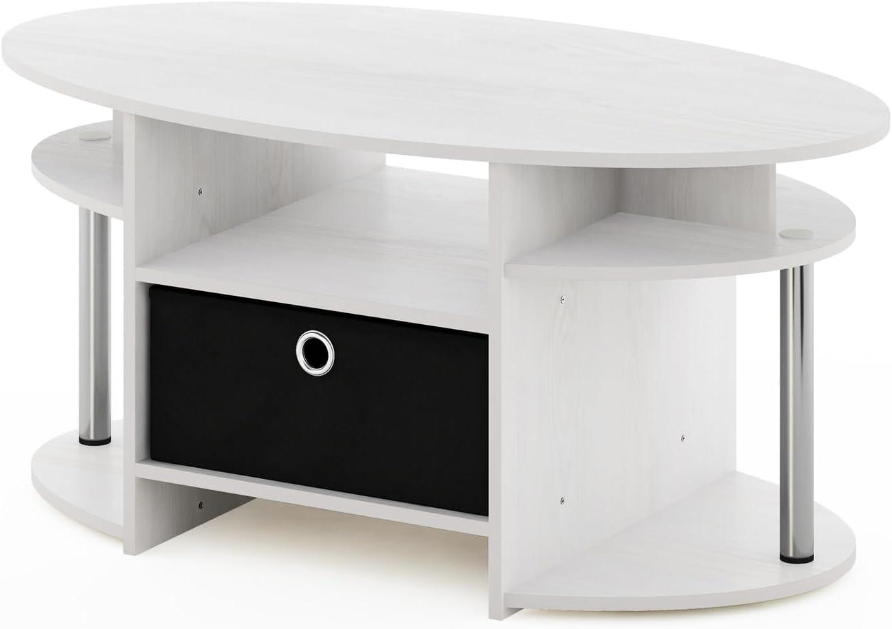 Furinno Modern TV Stand Media Entertainment Center for TV's up To 50" w/Open Storage Compartment for Living Room&Bedroom,White Oak