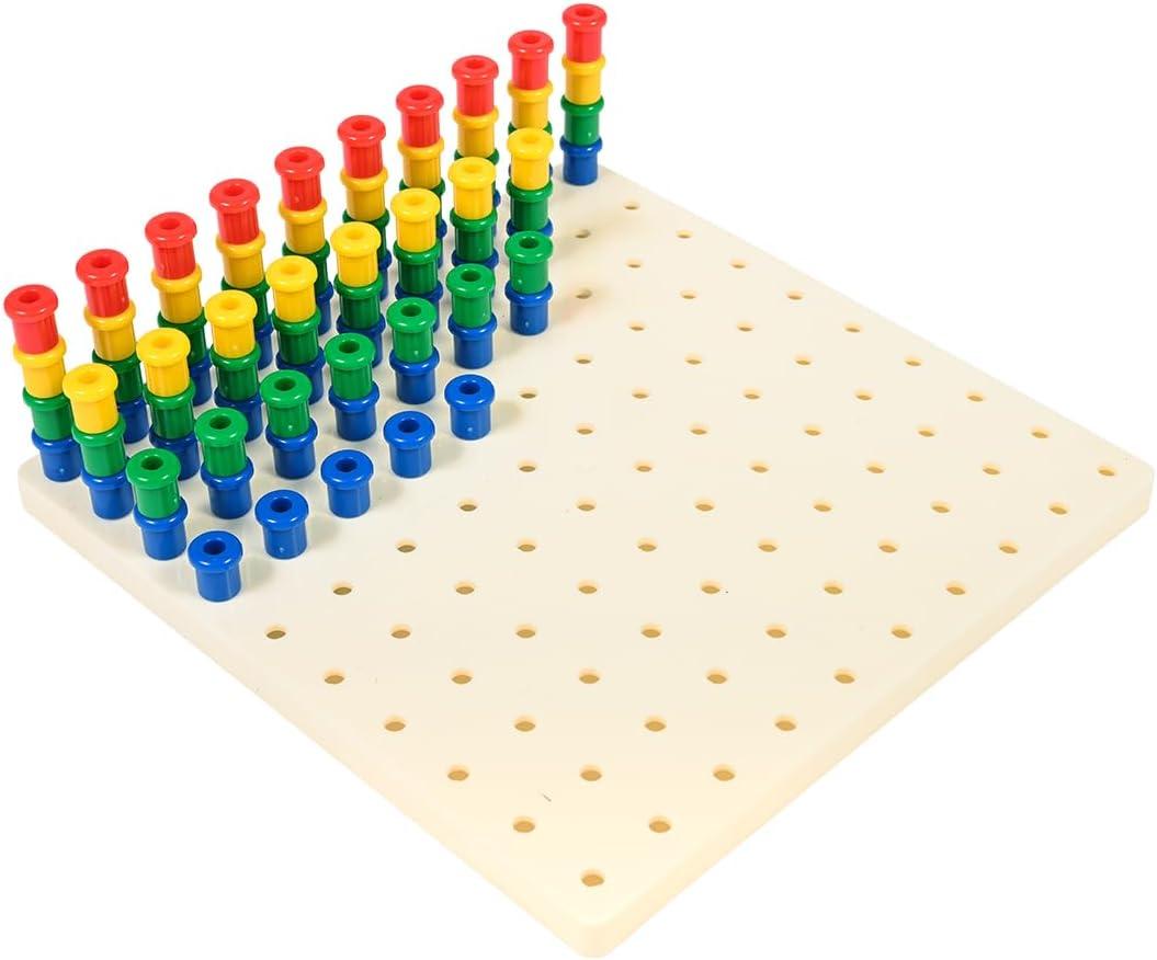 Colorful Plastic Pegs and Peg Boards Set for Kids