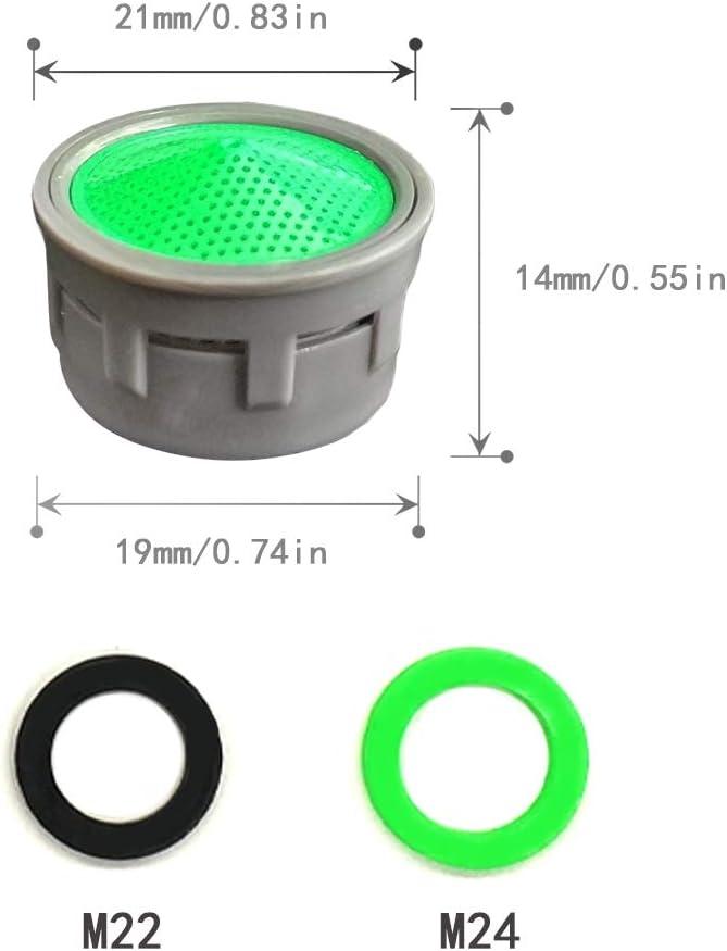 Green and Black ABS Faucet Aerator with Silicone Gasket, 10-Pack